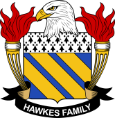 Coat of arms used by the Hawkes family in the United States of America