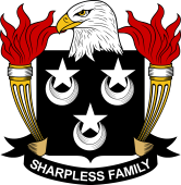 Coat of arms used by the Sharpless family in the United States of America