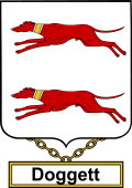 English Coat of Arms Shield Badge for Doggett