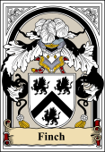 English Coat of Arms Bookplate for Finch