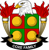 Coat of arms used by the Coxe family in the United States of America