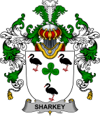 Irish Family Coat of Arms (v.25b) Sharkey or O'Sharkey