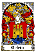 Spanish Coat of Arms Bookplate for Delrio