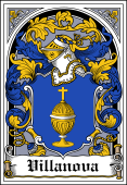 Spanish Coat of Arms Bookplate for Villanova