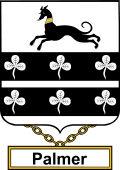 English Coat of Arms Shield Badge for Palmer