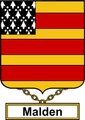English Coat of Arms Shield Badge for Malden or Moulden