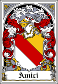 Italian Coat of Arms Bookplate for Amici