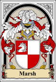 English Coat of Arms Bookplate for Marsh
