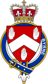 British Garter Coat of Arms for Byrne (Ireland)