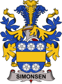 Coat of arms used by the Danish family Simonsen (Cederfeld-Simonsen)