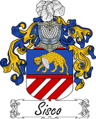 Araldica Italiana Coat of arms used by the Italian family Sisco