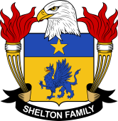 Coat of arms used by the Shelton family in the United States of America