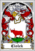 Polish Coat of Arms Bookplate for Ciolek