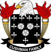 Coat of arms used by the Cushman family in the United States of America