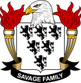 Coat of arms used by the Savage family in the United States of America