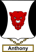 English Coat of Arms Shield Badge for Anthony
