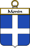 French Coat of Arms Badge for Monin