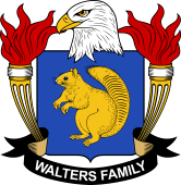 Coat of arms used by the Walters family in the United States of America