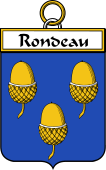 French Coat of Arms Badge for Rondeau