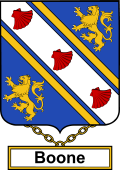 English Coat of Arms Shield Badge for Boone or Boon