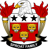 Coat of arms used by the Sproat family in the United States of America