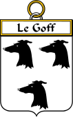 French Coat of Arms Badge for Le Goff or Goff