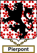 English Coat of Arms Shield Badge for Pierpont or Pierrepont