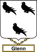 English Coat of Arms Shield Badge for Glenn or Glen