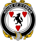 Irish Coat of Arms Badge for the O'CREAN family