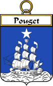 French Coat of Arms Badge for Pouget