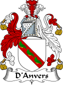English Coat of Arms for the family D'Anvers