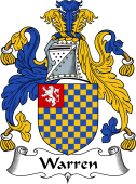 English Coat of Arms for the family Warren
