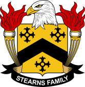 Coat of arms used by the Stearns family in the United States of America