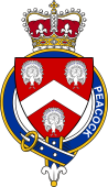 Families of Britain Coat of Arms Badge for: Peacock (England)