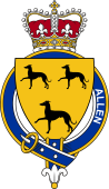British Garter Coat of Arms for Allen (England)