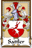 German Coat of Arms Wappen Bookplate  for Sattler