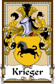 German Coat of Arms Wappen Bookplate  for Krieger