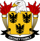 Coat of arms used by the Gedney family in the United States of America