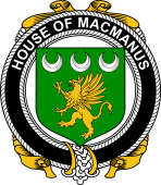 Irish Coat of Arms Badge for the MACMANUS family