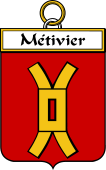 French Coat of Arms Badge for Métivier