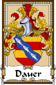 German Coat of Arms Wappen Bookplate  for Dauer