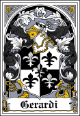 Italian Coat of Arms Bookplate for Gerardi