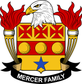 Coat of arms used by the Mercer family in the United States of America