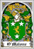 Irish Coat of Arms Bookplate for O'Malone