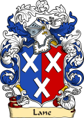 English or Welsh Family Coat of Arms (v.23) for Lane