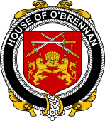 Irish Coat of Arms Badge for the O'BRENNAN (Ossory) family