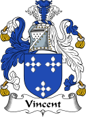 English Coat of Arms for the family Vincent