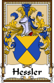 German Coat of Arms Wappen Bookplate  for Hessler
