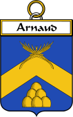 French Coat of Arms Badge for Arnaud