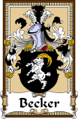 German Coat of Arms Wappen Bookplate  for Becker